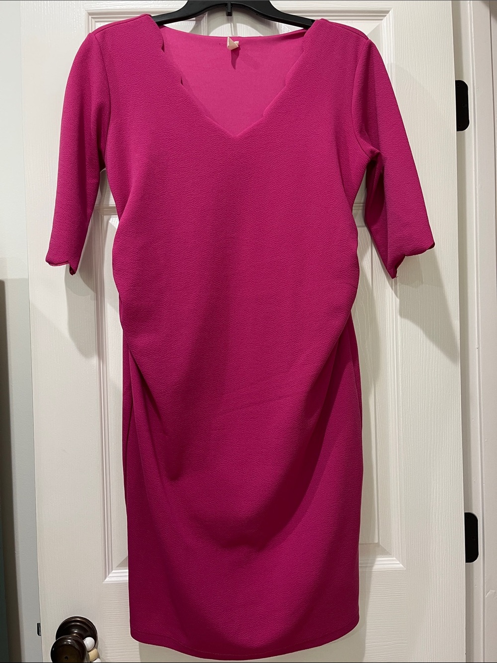 Pinkblush Pink V-Neck Midi Dress, Sz Maternity Medium